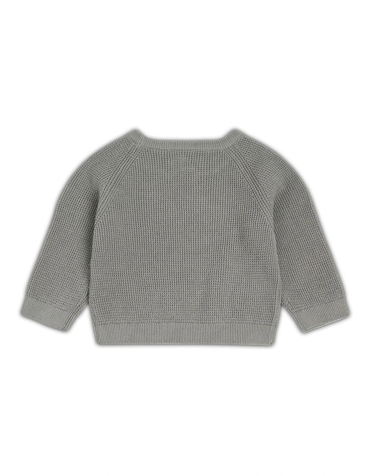 The Summit Raglan Knit Top (000-2 years) in OD Steel