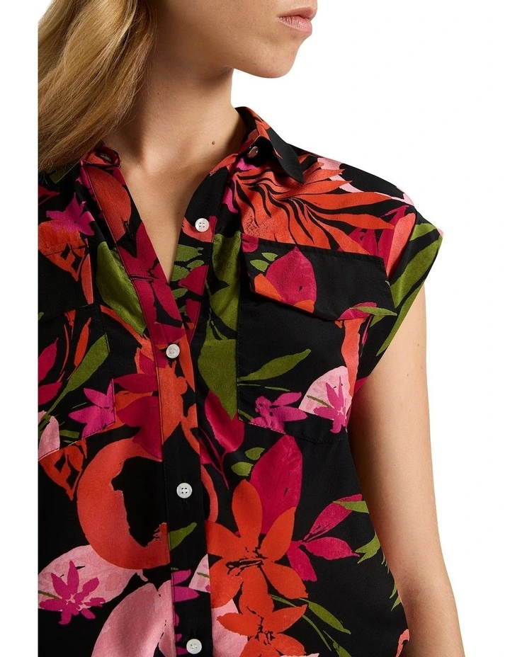 Don't Take It Citrus-ly Top in Black Multi