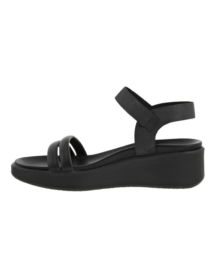 Flowt Wedge LX Leather Sandal in Black