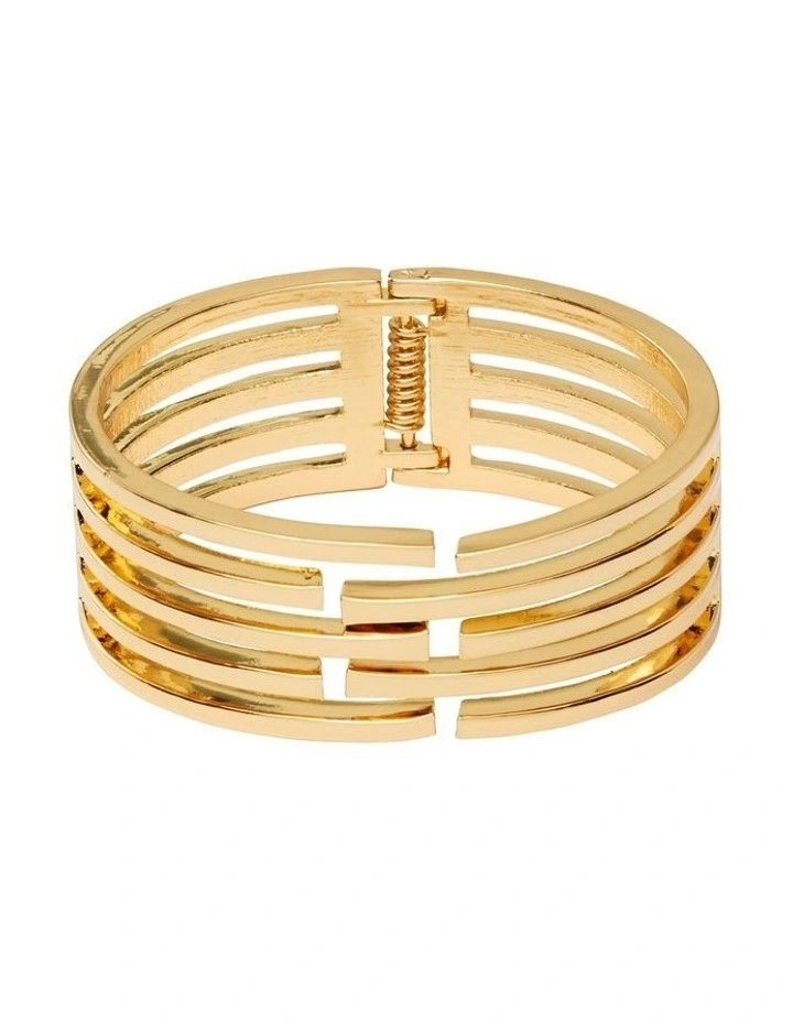 Brick Hinge Bangle in Gold