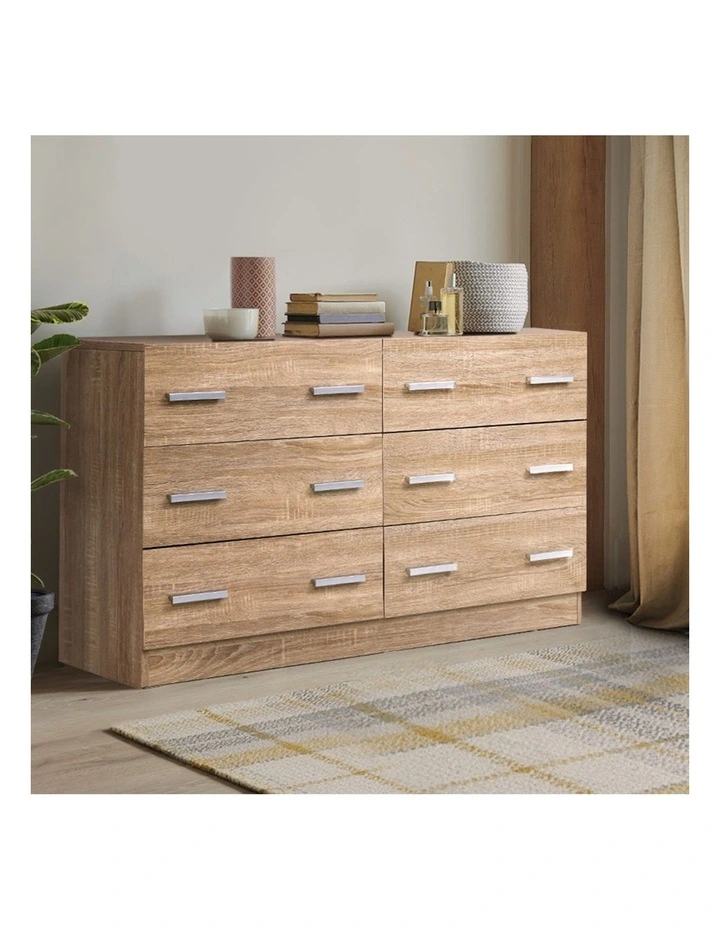 6 Chest of Drawers Lowboy in Veda Oak