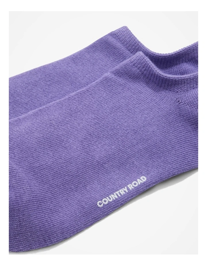 Australian Cotton Blend Sneaker Socks in Deep Lilac