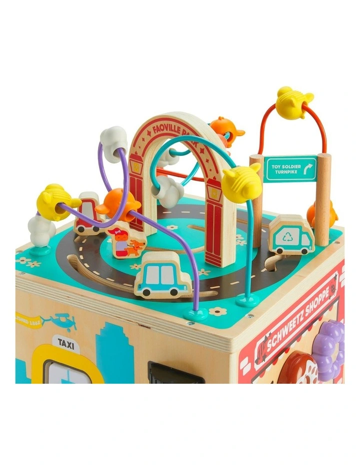 Busy City Wooden Activity Cube