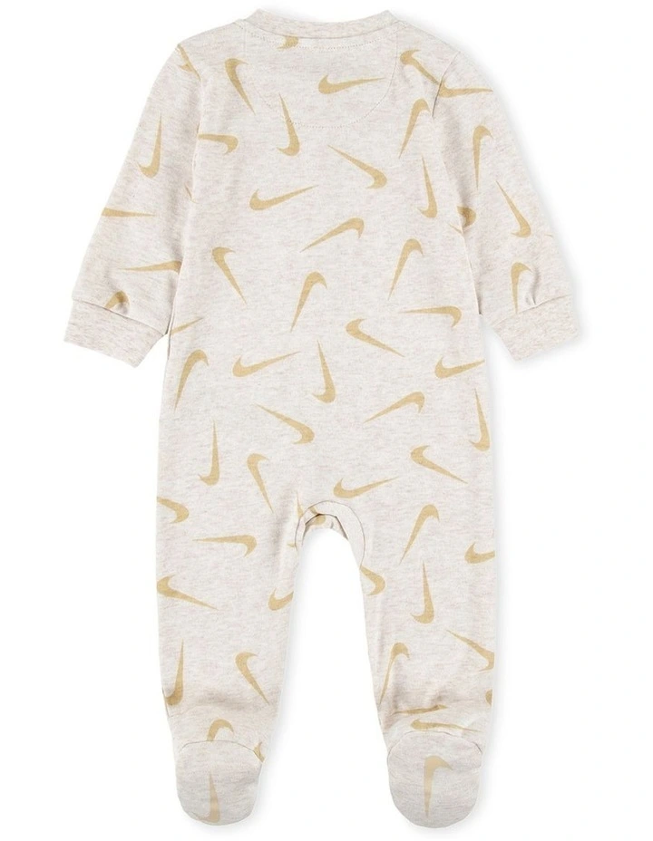 Swooshfetti Footed Coverall in White