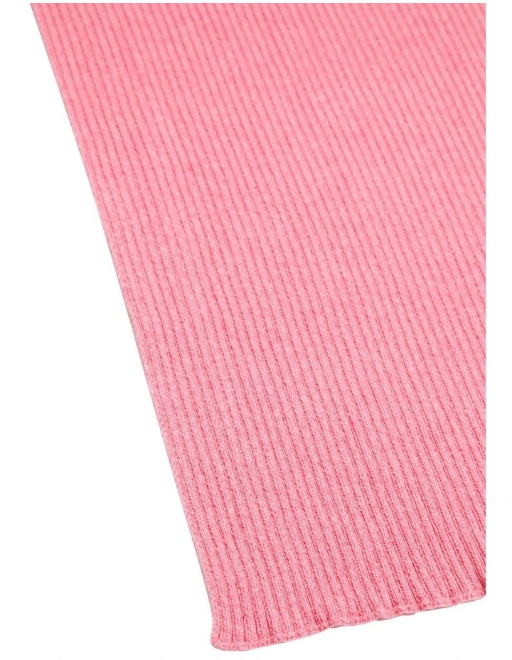 Celine Rib Knit Scarf in Pink
