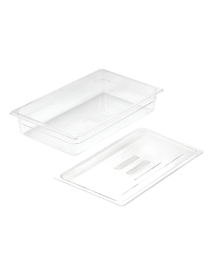 Gastronorm GN Pan 1/1 Food Tray Storage with Lid 100mm in Clear