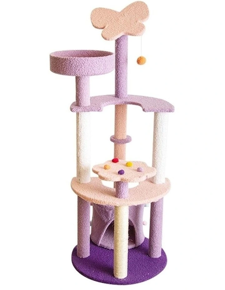 Butterfly Plush Pet Tree 128cm in Pink Purple