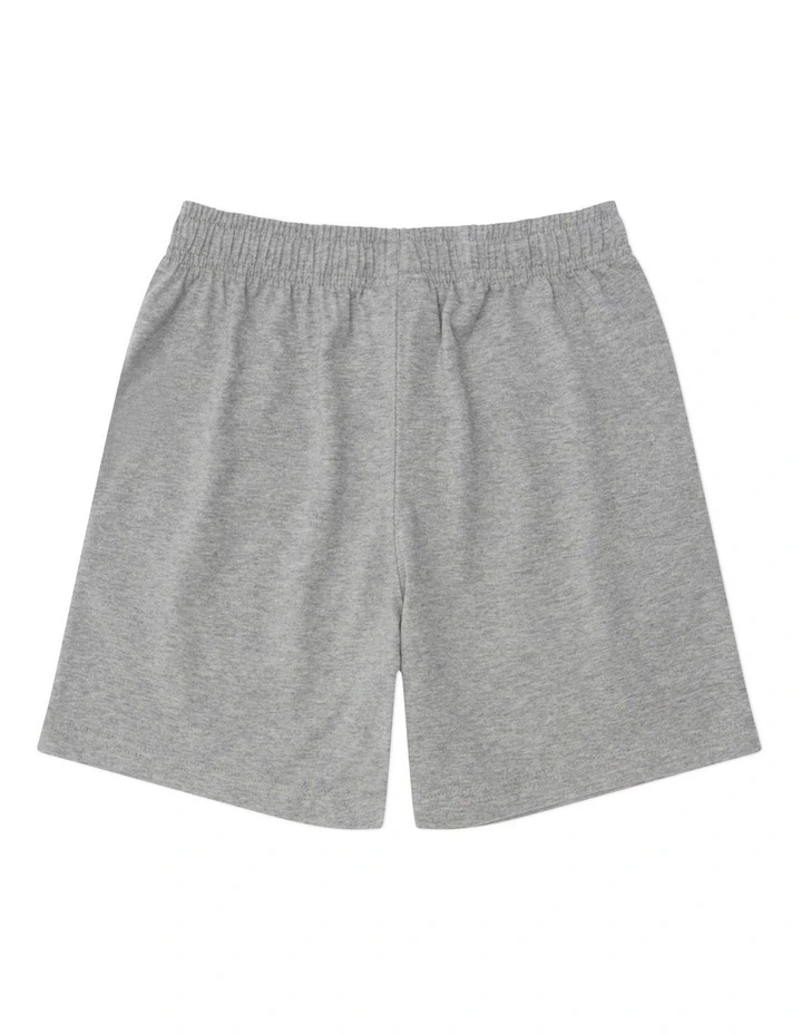 Script Jersey Shorts in Grey Marle