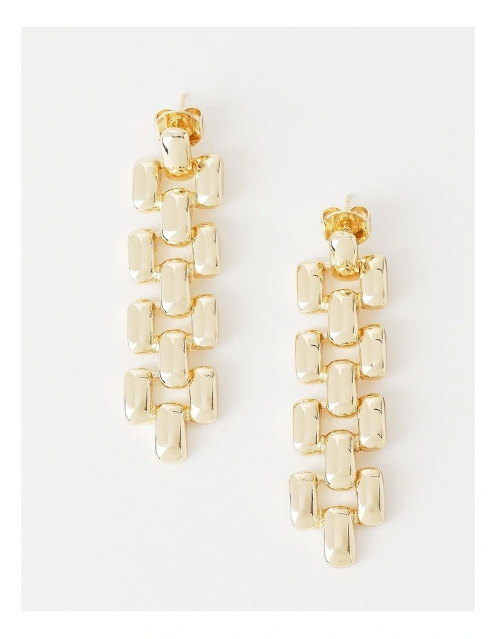 Thick Chain Link Earring in Gold
