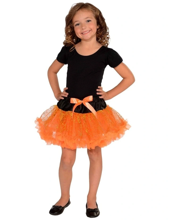 Halloween Witch Fluro Neon Tutu Dress Up Costume in Orange