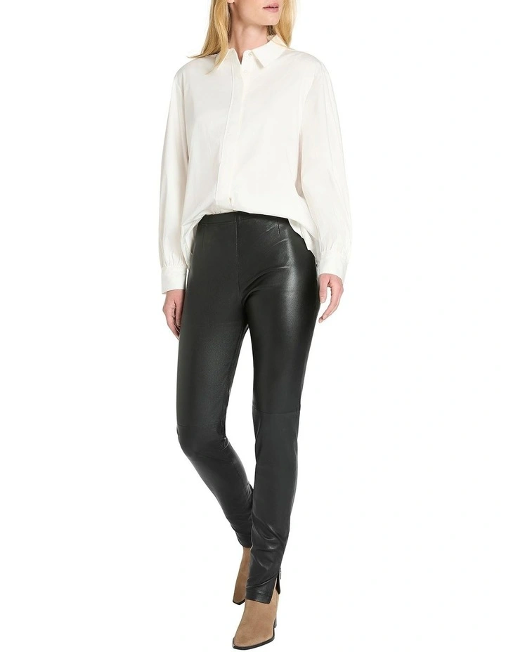 Rowland Skinny Leather Pant in Black
