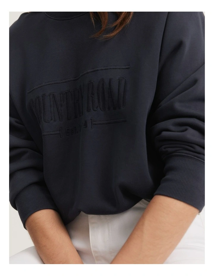 Verified Australian Cotton Heritage Sweat in Navy