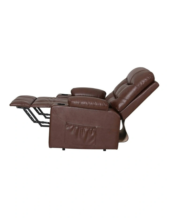 Lift Assist Heated Massage Recliner Chair in Brown