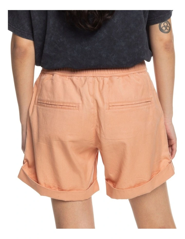 Sweetest Life Elasticated Waist Casual Shorts in Cafe Creme