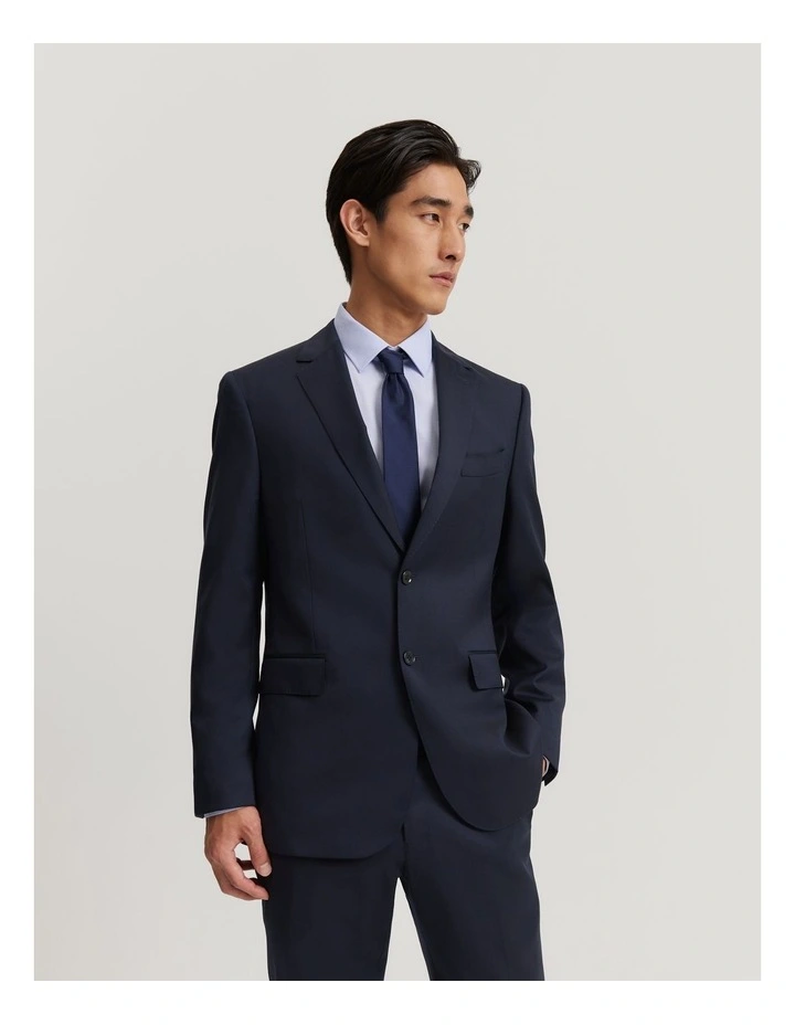 Regular Fit Australian Wool Travel Jacket in Navy