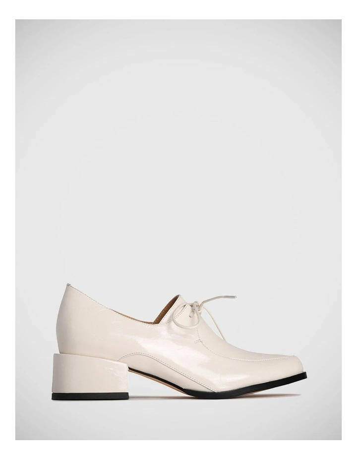 Casi Crinkled Leather Lace Up Loafer in White