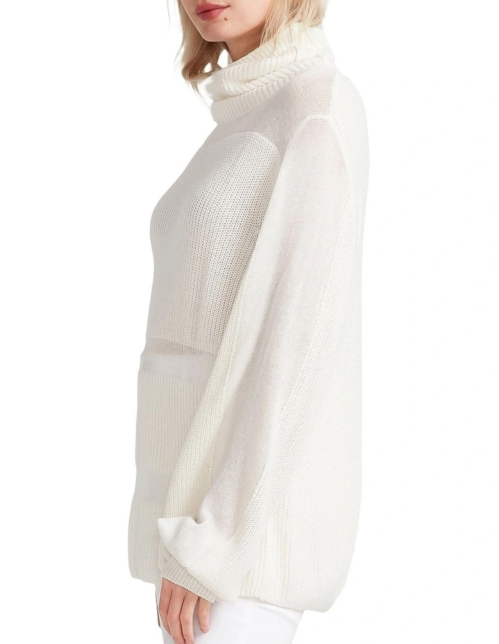 Nevermind Sheer Panelled Knit in Cream