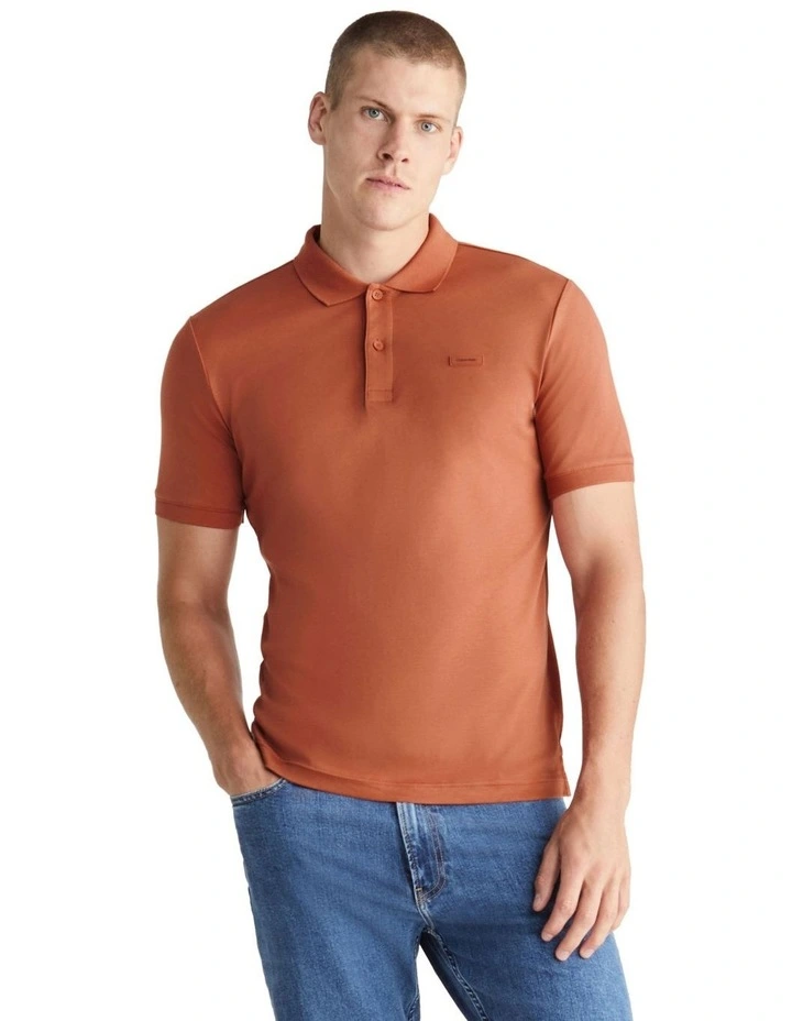 Smooth Cotton Slim Polo in Yellow