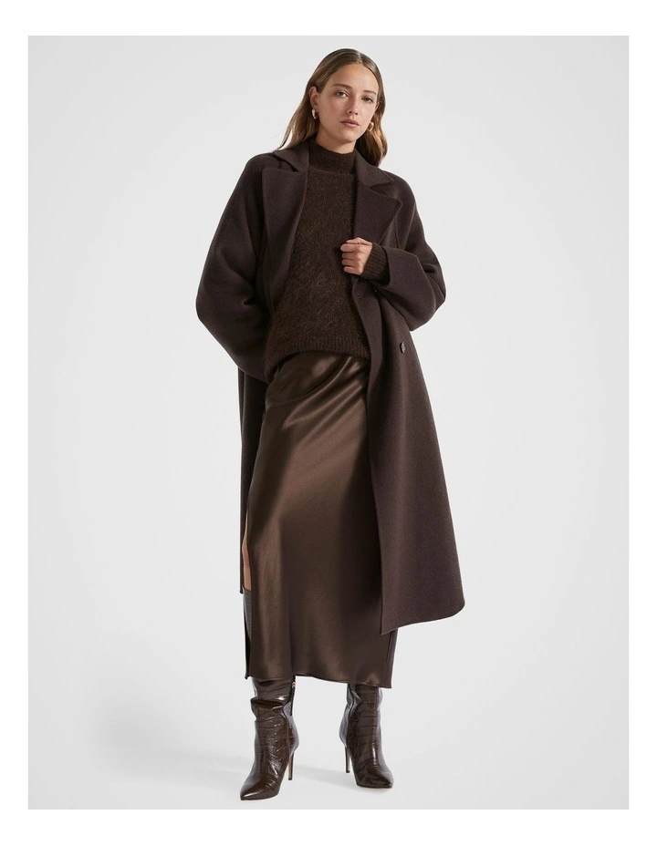 Mohair Balloon Sleeve Knit in Dark Espresso Marle