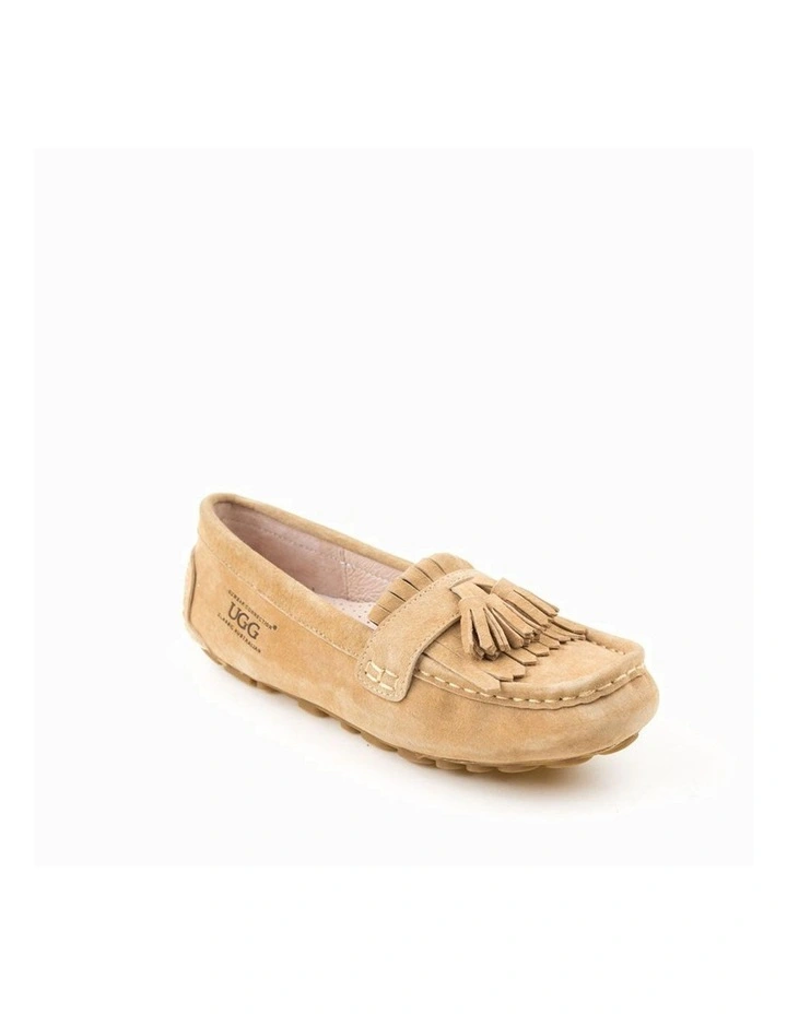 Rylee Water Resistant Tassel Moccasin in Chestnut