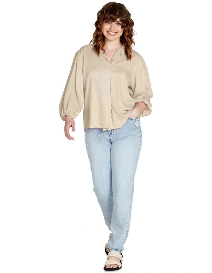 Francesca Flowy Top in Beige