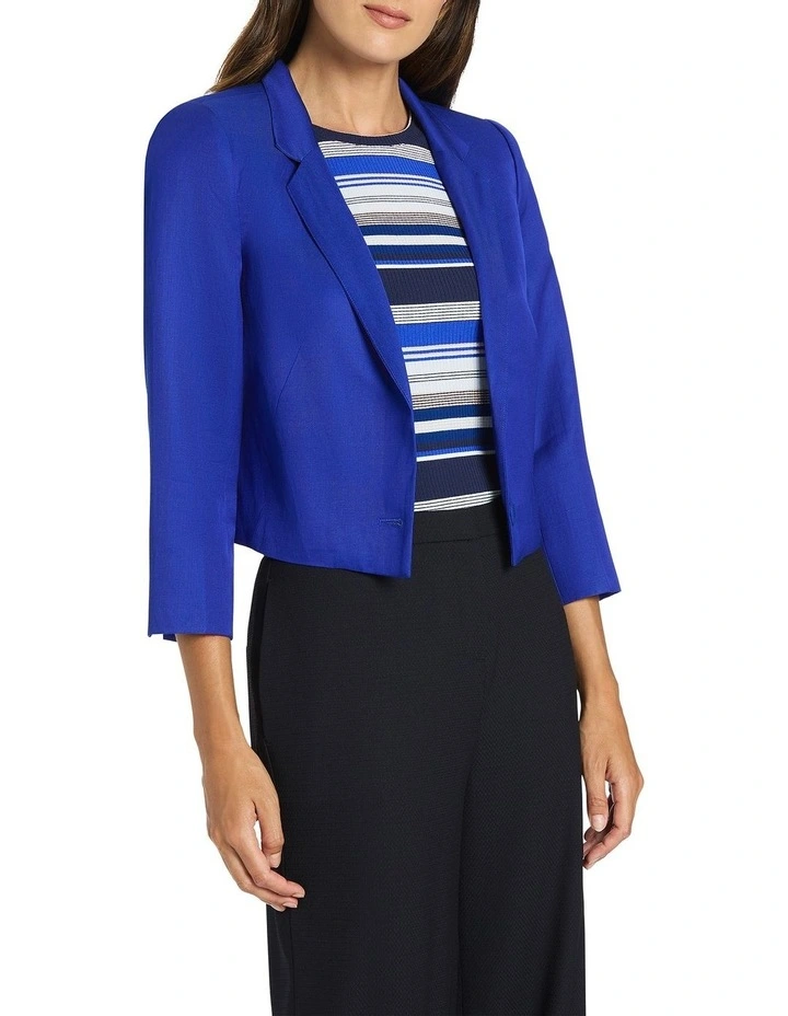 Agatha Cropped Jacket in Blue