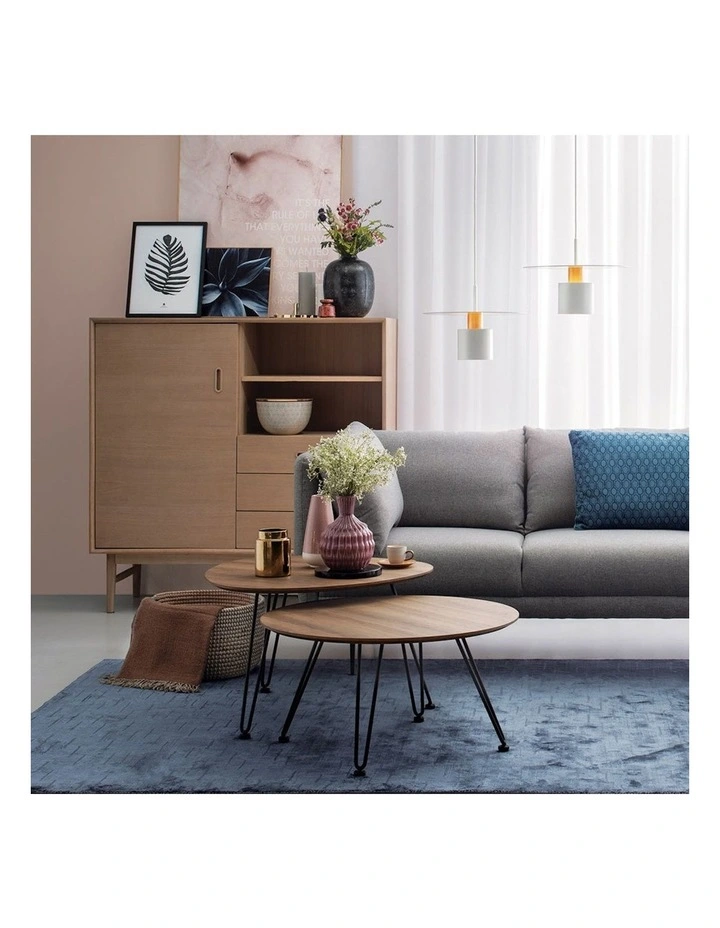 Corwin Round Coffee Table 70cm in Walnut
