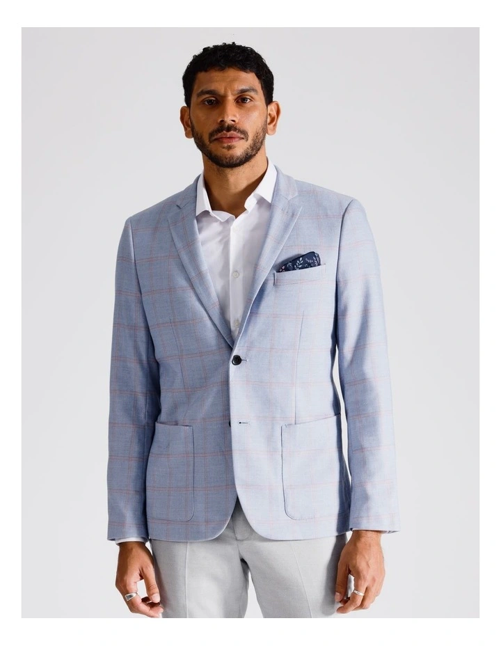 Slim Blazer Window Pane in Pink