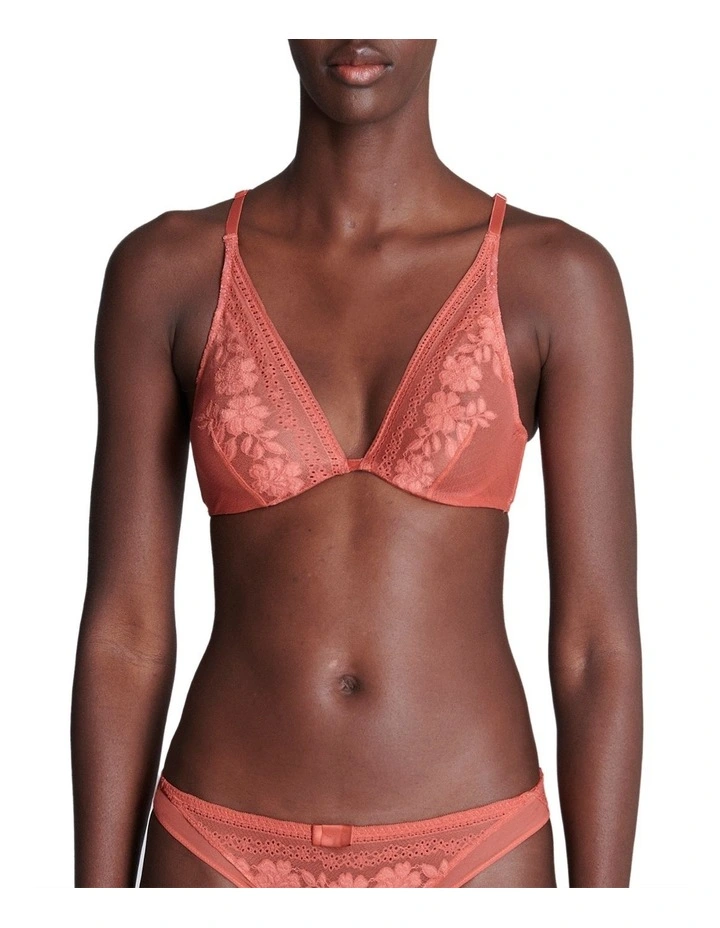 Heloise Wired Triangle Bra in Dusty Pink