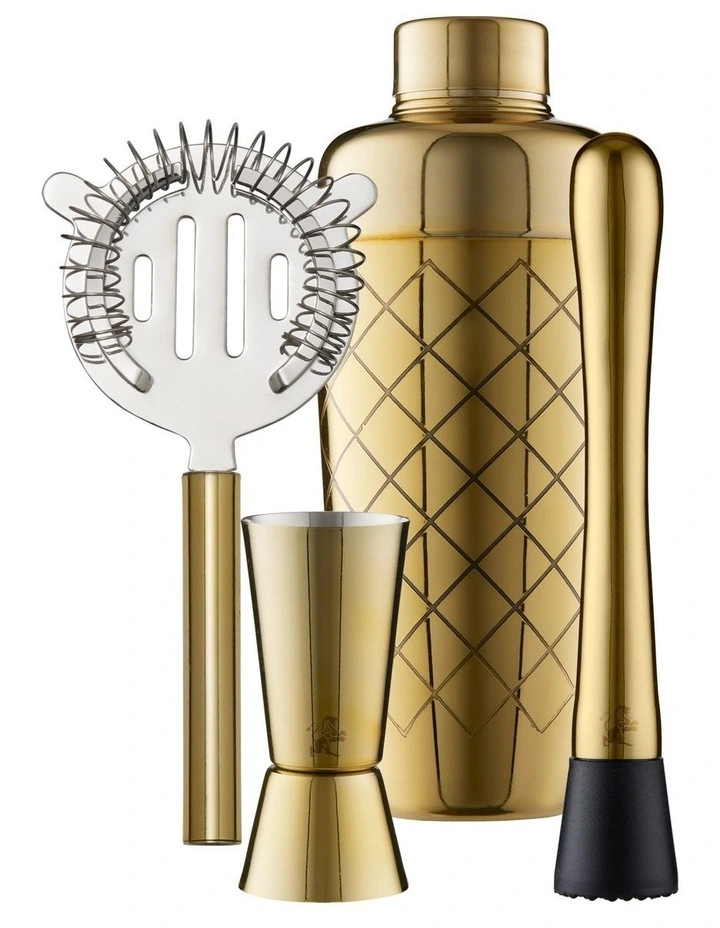 Cocktail & Co Lafayette Cocktail Set 4 Piece Gold Gift Boxed
