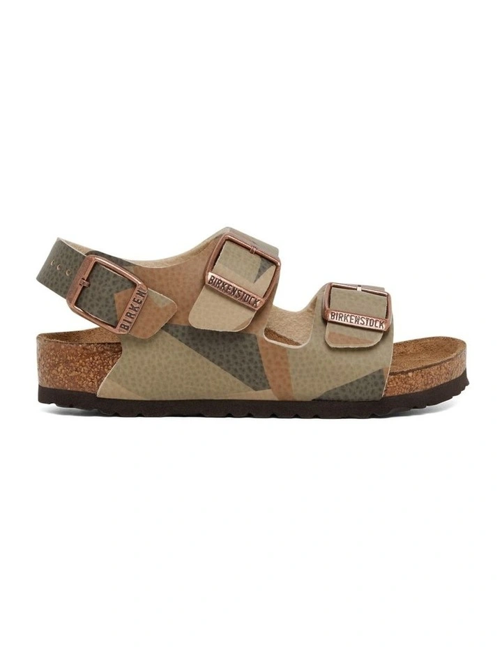 Milano Narrow Camo Children's Sandals in Brown
