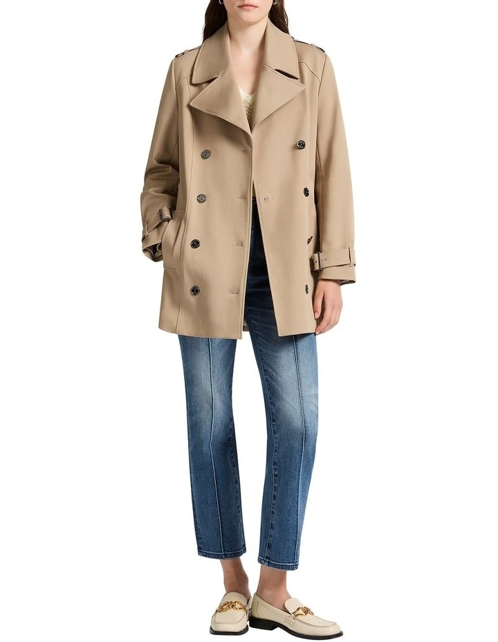 Stay Cool Short Trench Coat in Twine