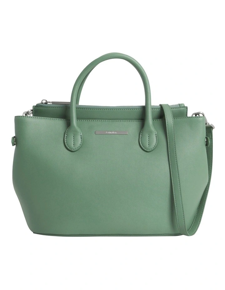 Faux Leather Tote Bag in Green