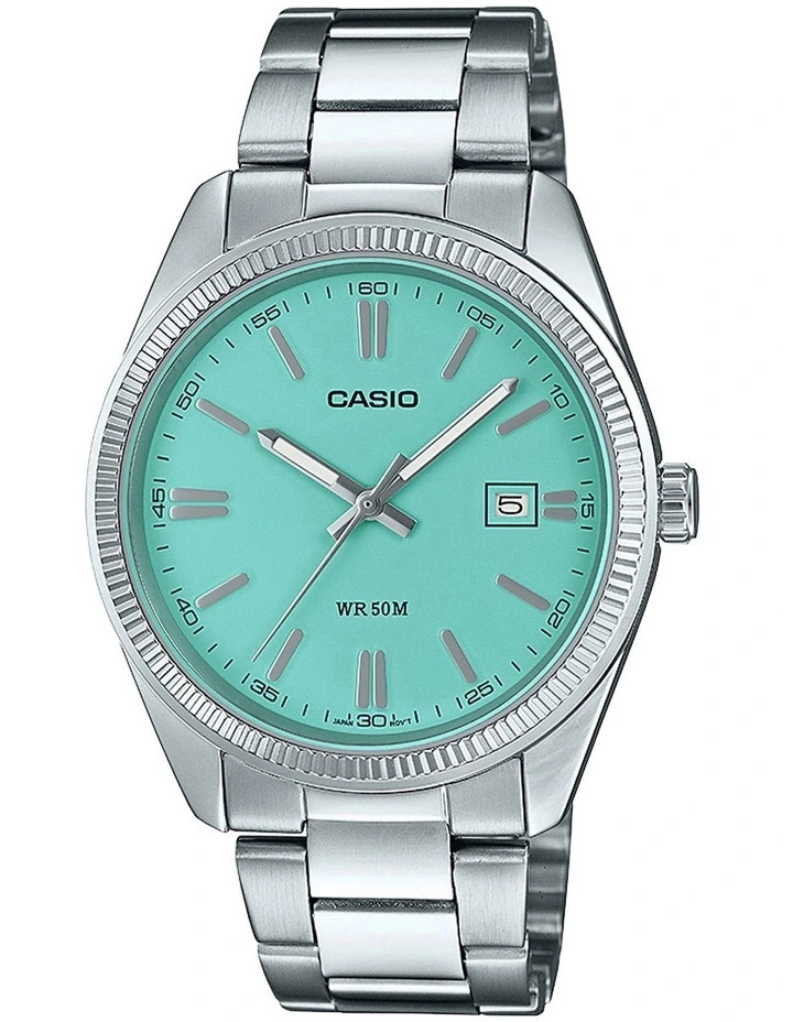 Stainless Steel Watch in Silver/Blue