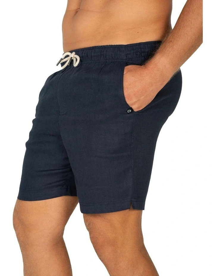 Linen Short in Navy