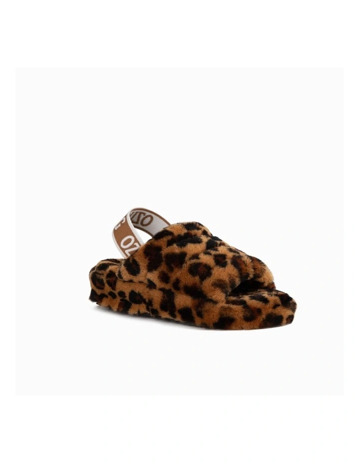 Ugg Brooklyn Fluff Slide in Leopard