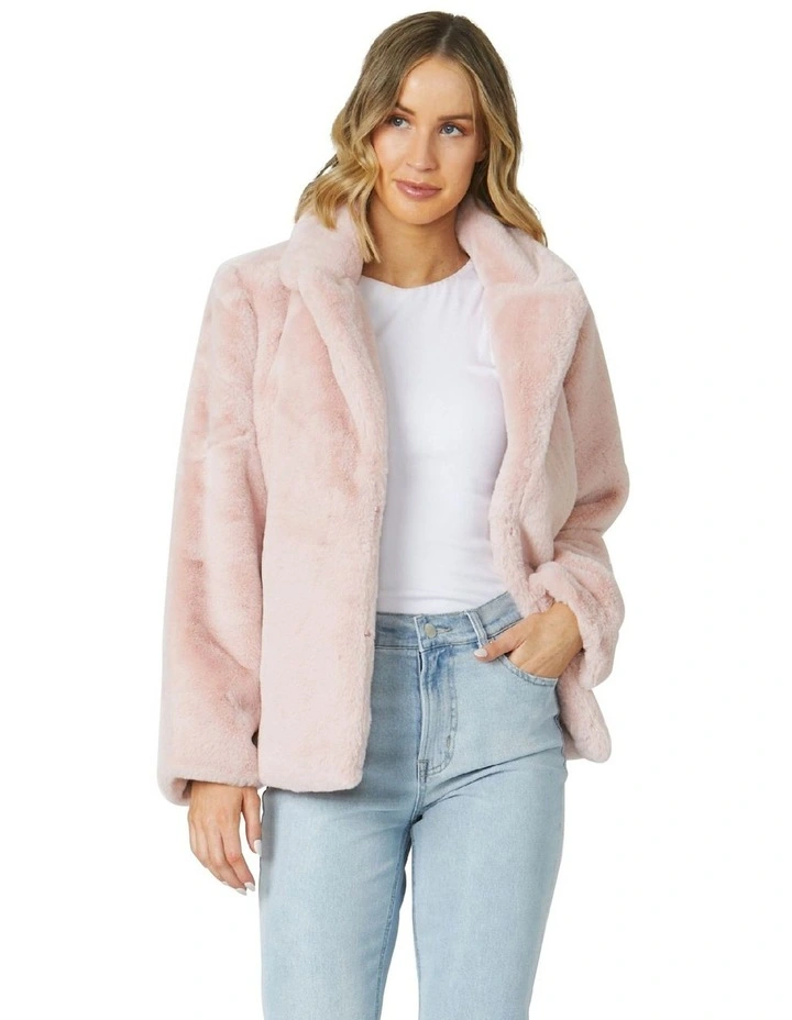 Fern Fur Jacket in Pink