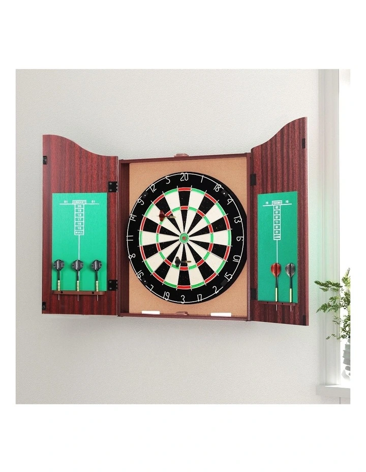 18" Wooden Dartboard Cabinet Set
