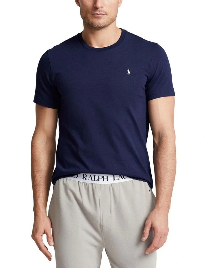 Cotton Jersey Sleep T-shirt in Navy