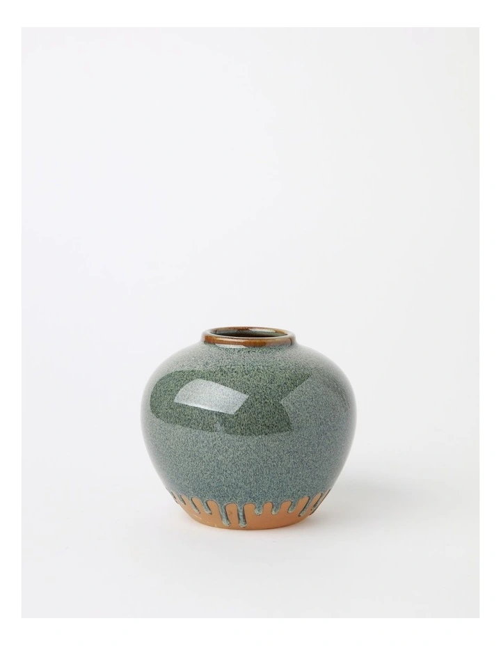 Nirimba Glazed Ceramic Vase 12cm in Green