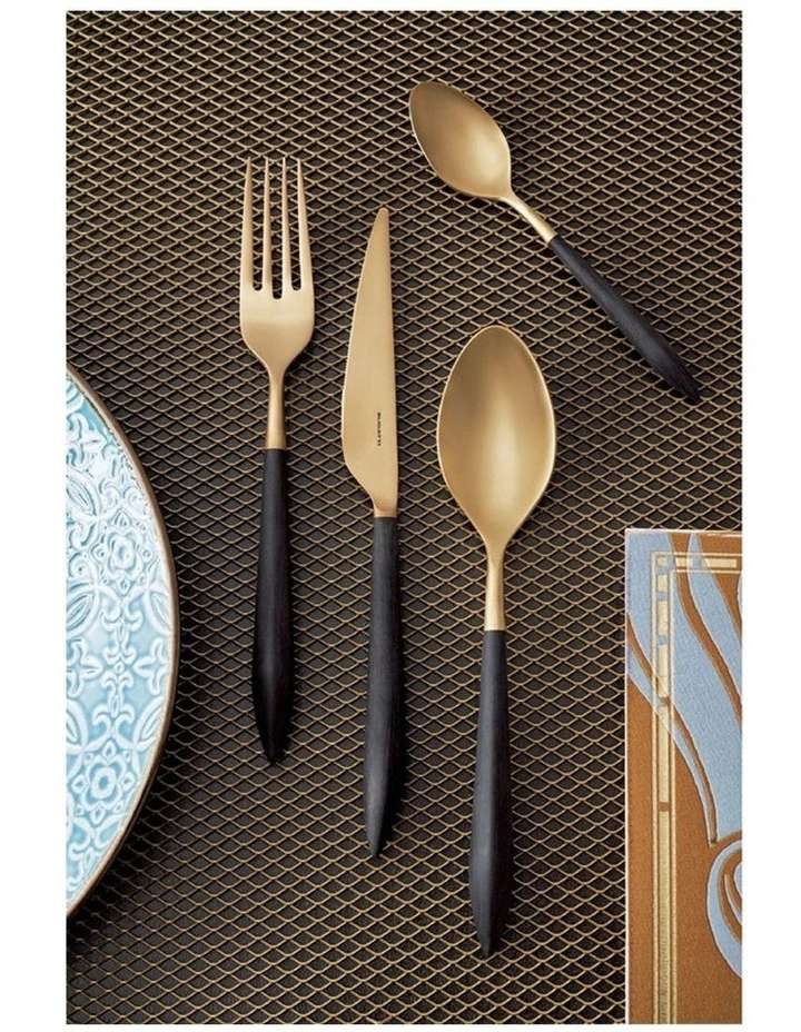 Ares Black/Gold 24-piece Cutlery Set