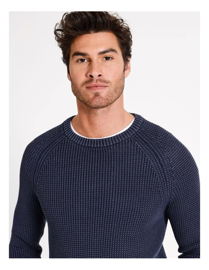 Falcon Fisherman Crew Knit Indigo
