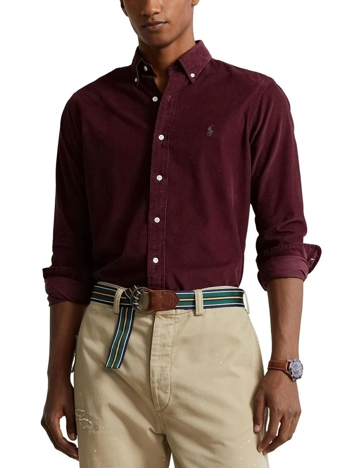 Classic Fit Corduroy Shirt in Red