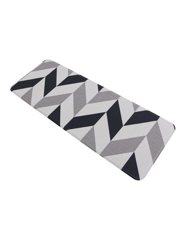 95x44cm Herringbone Navy Kitchen Mat