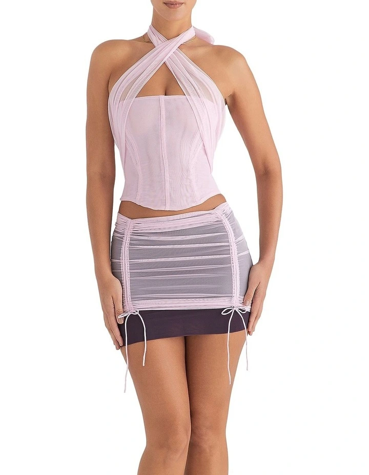 Layered Mini Skirt in Pink
