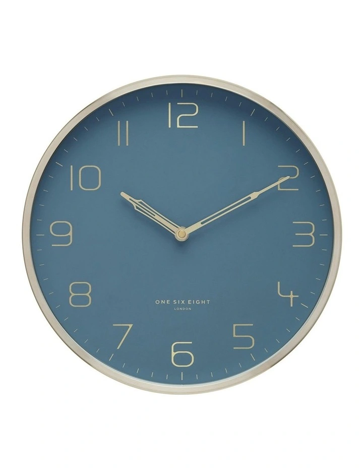 Lily Wall Clock 30cm in Blue