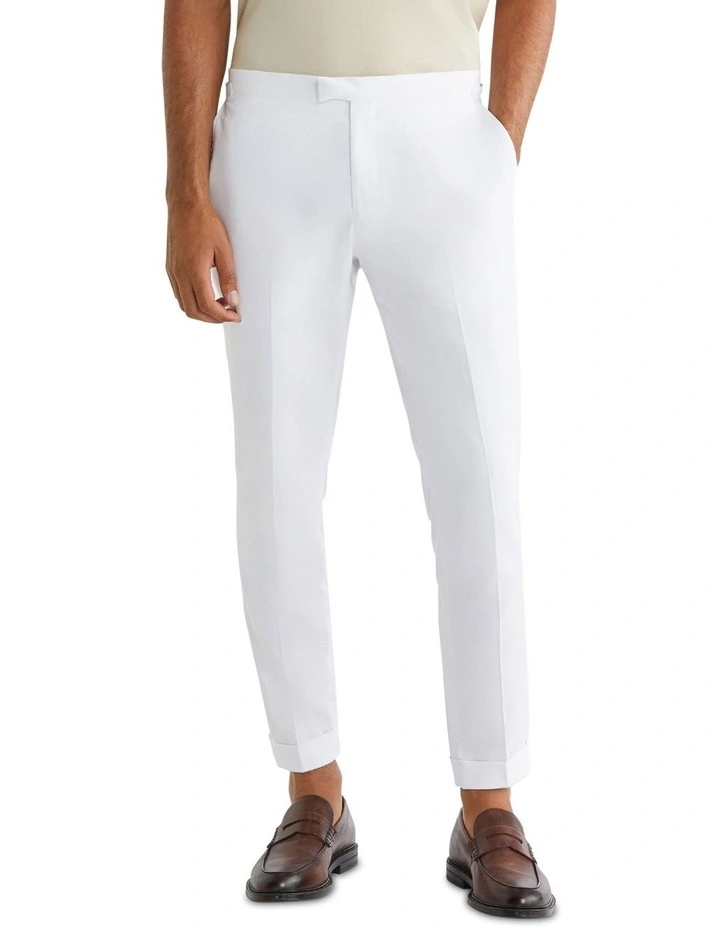 X Slim BS Tencel Slub Plain Pant in White