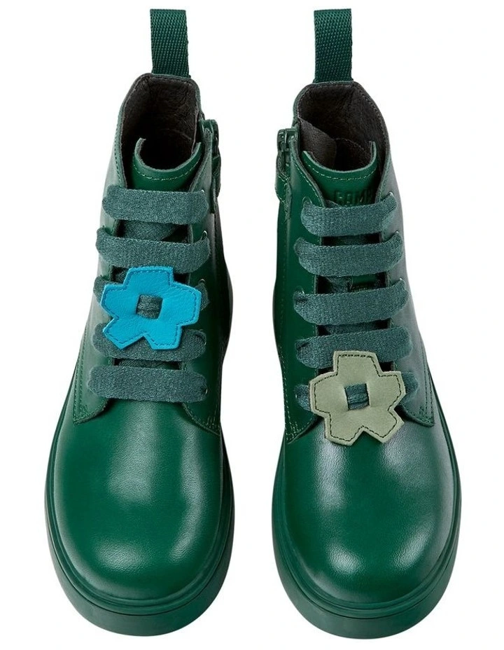 Twins Flower Youth Boots in Dark Green