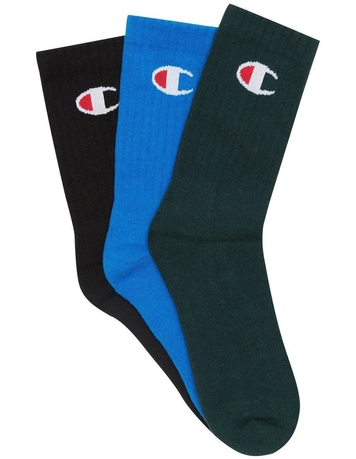 Junior Crew Socks 3 Pack in Assorted