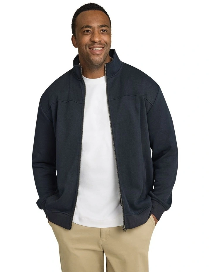 Simeon Textured Zip Thru in Navy